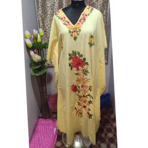 Señoras tradicional Casual rayón algodón bordado playa túnica vestido Bikini cubrir Suntan Robe para vacaciones desgaste hecho Cachemira - Product Image 2