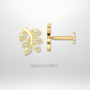 Luxury Three Star Diamond <b>Stud</b> <b>Earrings</b> Piercing Jewelry 14K 18K Solid Gold Real Lab Grown and Natural Diamonds IGI Certified - Product Image 1