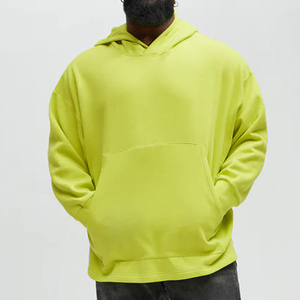 <b>Neon</b> <b>Green</b> Oversized Heavyweight Hoodie for Men - Loose Fit Casual Pullover with Drop Shoulder Design Custom Hoodies - Product Image 6