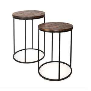 Mesa auxiliar de madera de metal única hecha a mano, mesa de centro de tamaño personalizado decorativa moderna para el hogar, muebles de sala de estar - Product Image 4