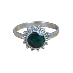 Anillo clásico de joyería para mujer, joyería de estilo bohemio de Plata de Ley 925, piedra preciosa Esmeralda, anillo hecho a mano, regalo para esposa - Product Image 1
