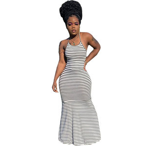 Abiti Casual a Righe Senza Maniche con Scollo a V per Donne Taglie Forti, Sexy e Comodi - Product Image 1