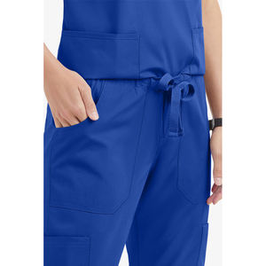 ชุดยูนิฟอร์มโรงพยาบาลผ้าโพลีสแปนเด็กซ์ป้องกันริ้วรอยคอวีของผู้หญิงออกแบบได้ตามต้องการ - Product Image 3