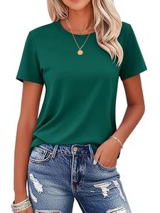 New Collection OEM Service Solid Women's 100% Cotton Short Sleeve Round Neck Shoulder Slope Comfortable <b>T</b>-<b>shirt</b> From Bangladesh - Product Image 3