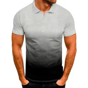 Personnaliser Trendy Brand New Mens 3D Gradient Polo Shirt Short Sleeve Casual Sports Lapel T Shirt Summer Tops - Product Image 4
