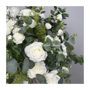 Usine de fleurs artificielles à bas prix en gros boules de fleurs de roses blanches centres de table pour la décoration de mariage - Product Image 5