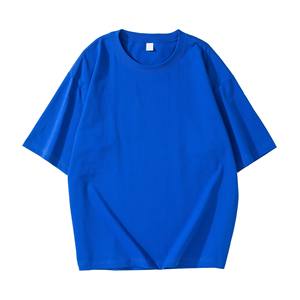 Venta al por mayor de alta calidad de impresión personalizada Logotipo de gran tamaño de peso pesado o cuello caída del hombro unisex streetwear camisetas de los hombres - Product Image 3