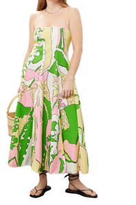 Vestido verde amarillo para mujer de la colección de verano más vendida con mangas tejidas Ropa de verano impresa digital - Product Image 4