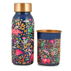 Bouteille en cuivre traditionnel Bouteille de boisson en cuivre Flacon d'hydratation en cuivre pur - Product Image 5