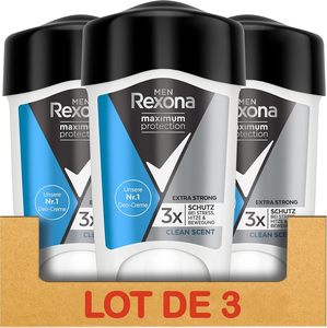 Desodorante en Barra REXONA MEN Clean Scent para Hombre, Antitranspirante, 3 Veces Más Eficaz Contra el Sudor, Protección de 96 Horas (3 x 45 ml) - Product Image 2