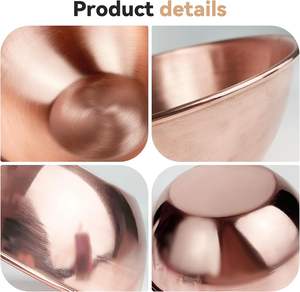 Premium Quality Pure Copper Mixing Bowl for Salad <b>Egg</b> Beating Dinnerware Bowls From Indian Supplier - Product Image 4