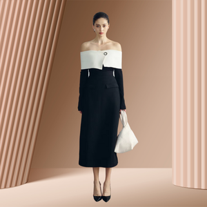 Gran oferta de faldas elegantes para mujer, falda larga ALIYAH MAXI, 100% poliéster, ropa de mujer Recyle, etiquetas personalizadas, hormiga blanca - Product Image 1