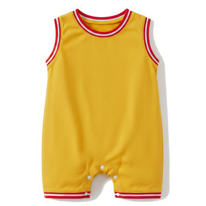 Combinaison pour bébé style maillot de basket, vêtements en coton doux pour nouveau-nés et tout-petits - Product Image 1