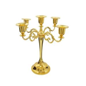 Top Seller <b>Rose</b> <b>Gold</b> Plated Metal 5 Arms Candelabra for Wedding and Home Tabletop and Floor <b>Decorative</b> Candelabra - Product Image 3