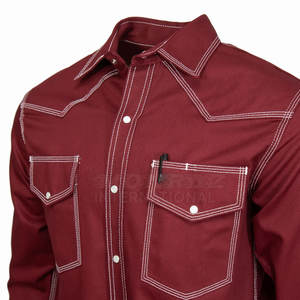 Chemise de travail en coton 100% FR pour hommes, manches longues, soudage, chemise résistante aux flammes, soudage, chemise résistante aux flammes - Product Image 3