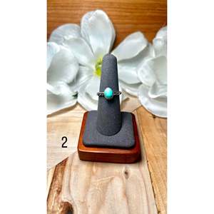 Navajo Handmade Fine Jewelry <b>Ring</b> Kingman Turquoise & Sterling <b>Silver</b> <b>Statement</b> <b>Ring</b> for Everyday Wear - Product Image 2