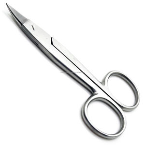 Tijeras Curvas Profesionales para Coronas, Punta de 4.5 cm, Acero Inoxidable, Herramienta Quirúrgica Dental Manual y Duradera, OEM, ODM, Marca Privada - Product Image 1