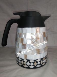 Moderna Cafetera Árabe Decorativa de Nácar, Tetera Tradicional con Incrustaciones de Conchas Marinas, Lujosa Tetera de Concha de Abulón - Product Image 2