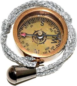 พวงกุญแจเข็มทิศทองเหลืองโบราณ5 "อุปกรณ์เสริมสไตล์วินเทจที่ไม่ซ้ำใครพร้อมฝาปิดพวงกุญแจเข็มทิศดีไซน์ใหม่ - Product Image 1