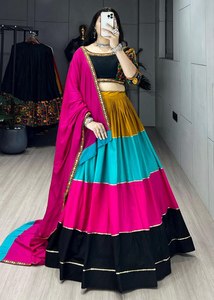 Haute qualité pur rayonne coton Gamthi traditionnel Navaratri Lehenga Choli avec vrai miroir travail spécial fête porter - Product Image 5