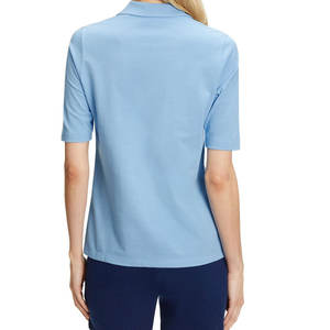 Conception personnalisée de vente chaude pour femmes pour T-shirt polo respirant décontracté motif solide quantité minimale de commande bas mode promotionnelle chaude - Product Image 5