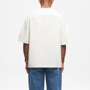 T-shirt pour homme en coton 100% coupe classique, tissu lourd, respirant et à séchage rapide, couleur/logo personnalisable - Product Image 3