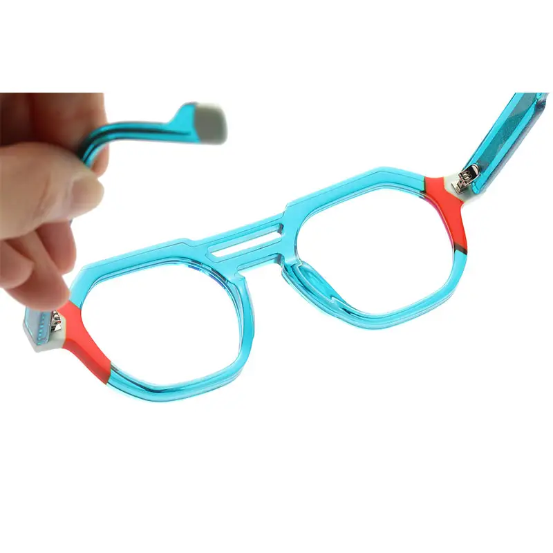 Schauspiel individuelles Logo übergroße quadratische bunte Acetat-Brillenrahmen individualisierte Herrenrahmen Acetat-Optobrillen