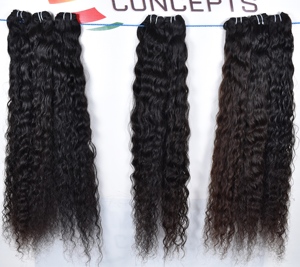 ผมแท้ธรรมชาติแบบ Remy สีดำ ลอนลึก แบบไม่ผ่านกระบวนการ  แบบต่อผมอินเดีย  แบบ Fusion Machine Double Weft - Product Image 4