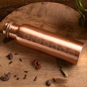 Elegant Luxury Pattern Printed Eco-Friendly Pure Copper High Quality Handcrafted Water <b>Bottle</b> with Lid for Special Occasions - Product Image 3