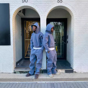 Baggy personnalisé épais caoutchouteux étiquette recadrée sweat à capuche surdimensionné blanc polaire récolte survêtement poids lourd hommes sweats à capuche - Product Image 2