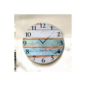 Reloj de pared de mesa silencioso de madera de 50cm con estampado colorido Idea de regalo perfecta - Product Image 4
