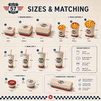 Boîte à hamburger jetable personnalisée avec logo, emballage pour poulet frit et frites, pour restaurant