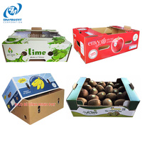 Kiwi Verpakking Golfkarton Doos Enkele Muur Fruit Verzending Doos Met Gestanst Handgrepen Vruchten