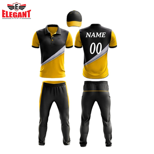 ชุดคริกเก็ตสำหรับผู้ใหญ่ คุณภาพพรีเมียม ผลิตด้วยมือจากผ้าโพลีเอสเตอร์ผสมฝ้าย สีสันปรับแต่งได้ ดีไซน์หรูหรา - Product Image 4