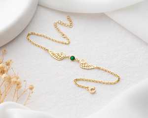 Custom Gold Angel Wing <b>Bracelet</b> Birthstone Dainty Guardian Memorial Jewelry <b>for</b> Her Sentimental Fashion <b>Charm</b> <b>Bracelet</b> Silver - Product Image 1