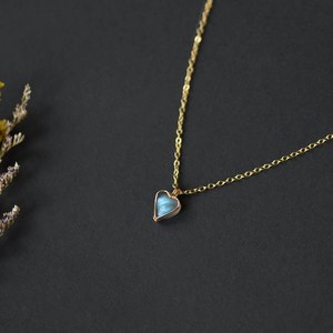 Collier cœur en labradorite naturelle Pendentif en pierres précieuses Collier en cristal de guérison en or ou en argent pour elle - Product Image 6