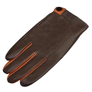 Gants d'hiver en cuir pour hommes et femmes, doublés de laine de mouton véritable, de haute qualité, mode d'hiver, chauds, par temps froid, OEM - Product Image 5