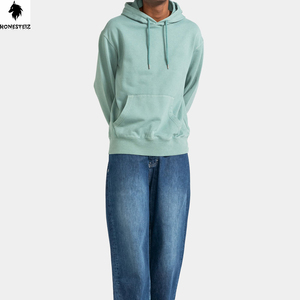 Sweat à capuche pull personnalisé pour hommes léger de haute qualité 100% coton polyester tissu éponge solide motif teint uni - Product Image 5