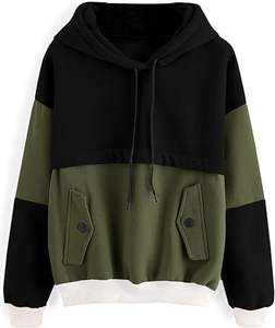 Sweat-shirt à capuche unisexe en coton avec blocs de couleur personnalisés en gros, sweat-shirt à capuche imprimé en relief, streetwear, sweat-shirt pour femmes - Product Image 4