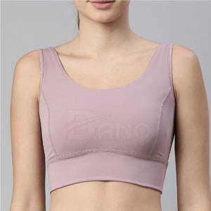 Sujetador deportivo de alta calidad para mujer, Spandex/poliéster, patrones de estampado liso para gimnasio y correr, precio bajo - Product Image 2