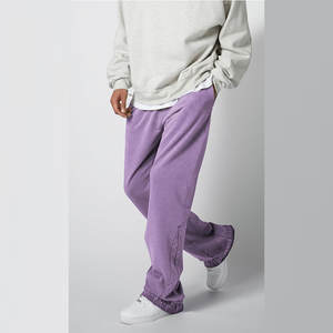 Pantalon de survêtement évasé taille haute pour hommes Streetwear décontracté toile de coton qualité ceinture élastique léger épais - Product Image 3