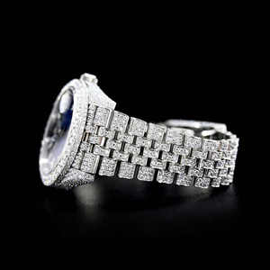 Direct Factory Supply Luxury Moissanite Diamond Studded Smart <b>Watch</b> for <b>Couples</b> iced out Square Case from India - Product Image 2