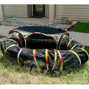 Recinto para Gatos al Aire Libre con Túnel para Gatos, Casa de Juegos con Campana, Corralito Portátil para Interiores y Exteriores para Gatos, Perros y Animales Pequeños - Product Image 6