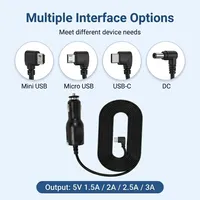 Adaptateur Chargeur Voiture 12V 24V Direct Usine, Câble d'Alimentation Allume-Cigare USB 5V 3A 2M pour Téléphone Portable, Caméra de Tableau de Bord, DVR, GPS