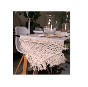 Mantel Individual redondo de lino y algodón con borlas Bohemias de macramé de diseño elegante, manteles individuales a prueba de calor para mesa de comedor, decoración de mesa de granja - Product Image 1