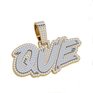 Grand pendentif et breloque Moissanite en argent E Color Round Brilliant Cut VVS2 Elegant Modern Fine Wholesale Bulk Hip Hop Jewelry - Product Image 3