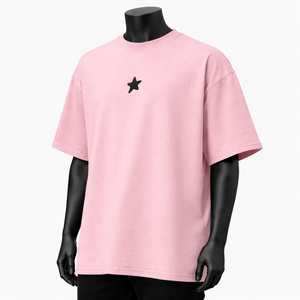 Camiseta de Hombre Rosa, Corte Regular, Manga Corta, Cuello Redondo, Estilo Casual, Tejido de Punto Transpirable, 100% Algodón Jersey - Product Image 2