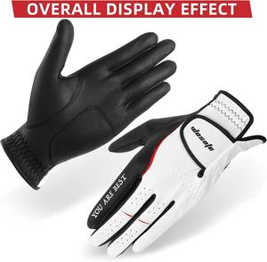 Mens <b>Golf</b> Glove Hook and Loop Closure Single Piece Left Right Hand Genuine Sheepskin Leather Soft Breathable Anti Slip Sports - Product Image 5