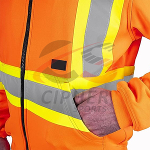 Hot Sale Hi Vis <b>Men</b> High Reflective <b>Work</b> Wear <b>Hoodies</b> Traffic Custom Best Selling Basics Cotton Blended Hi Vis <b>Work</b> Wear <b>Hoodies</b> - Product Image 5