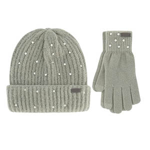 Gorros de diamantes de imitación con guantes con diseños de cristales brillantes, forro polar acogedor, perfecto para ropa de calle y moda de invierno - Product Image 3